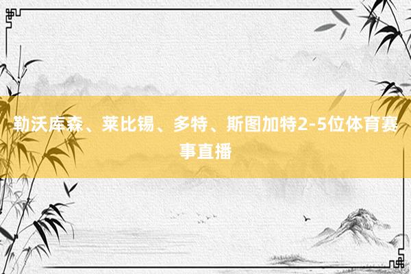 勒沃库森、莱比锡、多特、斯图加特2-5位体育赛事直播