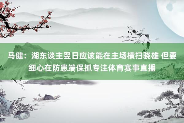 马健：湖东谈主翌日应该能在主场横扫骁雄 但要细心在防患端保抓专注体育赛事直播