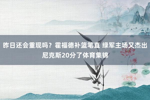昨日还会重现吗？霍福德补篮笔直 绿军主场又杰出尼克斯20分了体育集锦