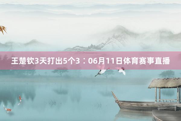 王楚钦3天打出5个3∶06月11日体育赛事直播