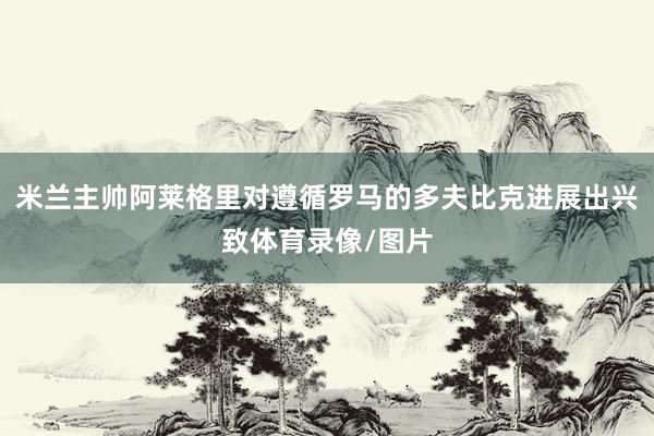 米兰主帅阿莱格里对遵循罗马的多夫比克进展出兴致体育录像/图片