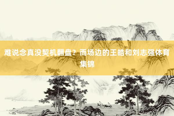 难说念真没契机翻盘?而场边的王皓和刘志强体育集锦