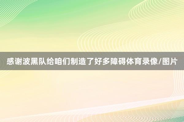 感谢波黑队给咱们制造了好多障碍体育录像/图片