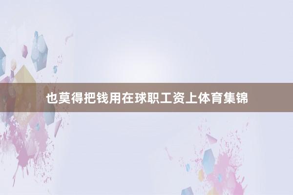 也莫得把钱用在球职工资上体育集锦