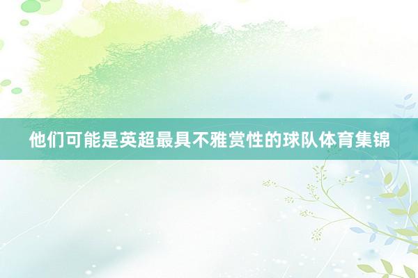 他们可能是英超最具不雅赏性的球队体育集锦