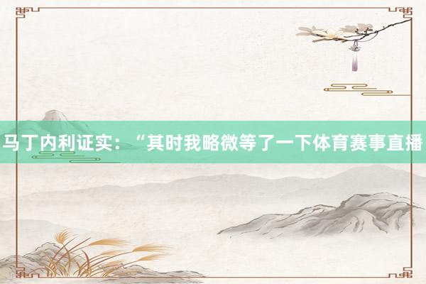 马丁内利证实：“其时我略微等了一下体育赛事直播