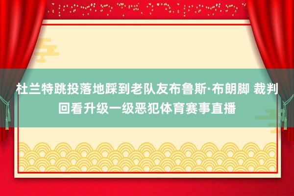 杜兰特跳投落地踩到老队友布鲁斯·布朗脚 裁判回看升级一级恶犯体育赛事直播