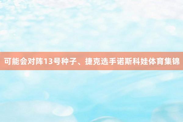 可能会对阵13号种子、捷克选手诺斯科娃体育集锦