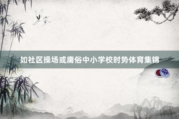 如社区操场或庸俗中小学校时势体育集锦
