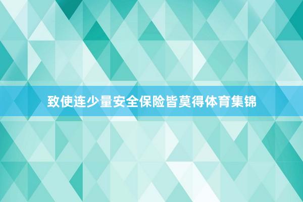 致使连少量安全保险皆莫得体育集锦