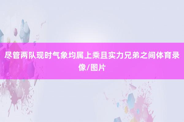 尽管两队现时气象均属上乘且实力兄弟之间体育录像/图片