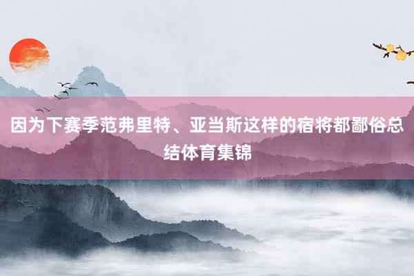 因为下赛季范弗里特、亚当斯这样的宿将都鄙俗总结体育集锦
