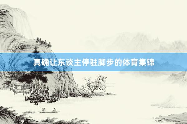 真确让东谈主停驻脚步的体育集锦
