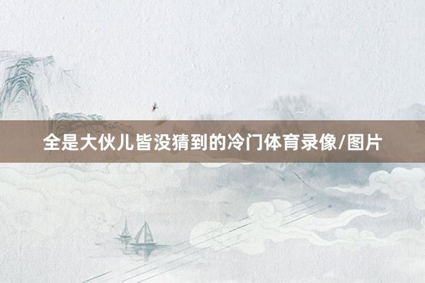 全是大伙儿皆没猜到的冷门体育录像/图片