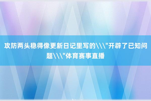 攻防两头稳得像更新日记里写的\