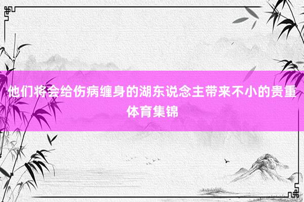 他们将会给伤病缠身的湖东说念主带来不小的贵重体育集锦