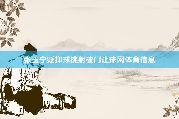 张玉宁贬抑球挑射破门让球网体育信息