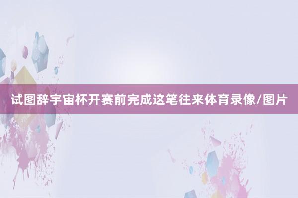 试图辞宇宙杯开赛前完成这笔往来体育录像/图片