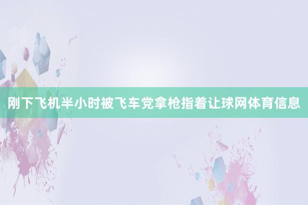 刚下飞机半小时被飞车党拿枪指着让球网体育信息
